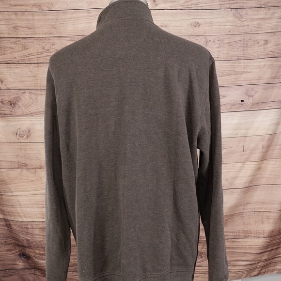 VAN HEUSEN BROWN MOCK NECK 1/4 ZIP PULLOVER SWEATER MENS SIZE XXL 2XL - Picture 5 of 8
